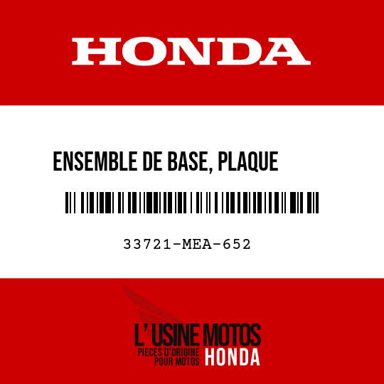image de 33721-MEA-652 ENSEMBLE DE BASE, PLAQUE      D'IMMATRICULATION