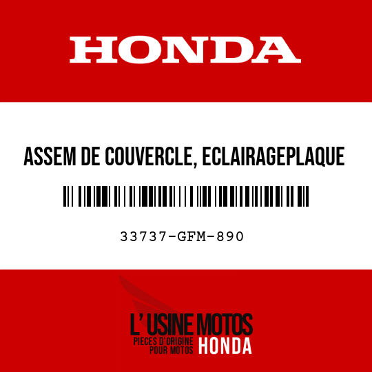 image de 33737-GFM-890 ASSEM DE COUVERCLE, ECLAIRAGEPLAQUE IMMATR