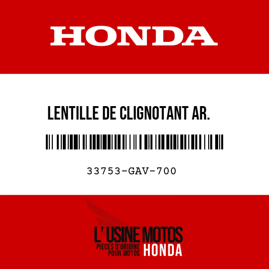 image de 33753-GAV-700 LENTILLE DE CLIGNOTANT AR.