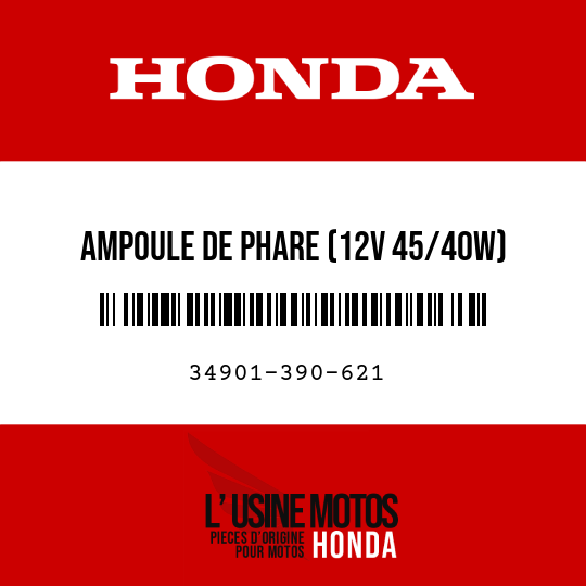 image de 34901-390-621 AMPOULE DE PHARE (12V 45/40W) (PIECE D'ACQUISITION LOCALE)