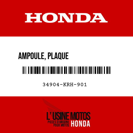 image de 34904-KRH-901 AMPOULE, PLAQUE               D'IMMATRICULATION (12V 5W)