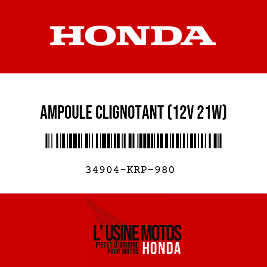 image de 34904-KRP-980 AMPOULE CLIGNOTANT (12V 21W)