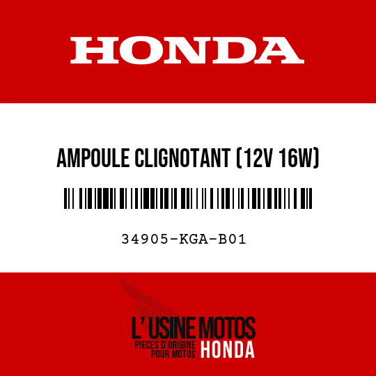 image de 34905-KGA-B01 AMPOULE CLIGNOTANT (12V 16W)