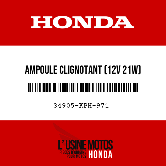 image de 34905-KPH-971 AMPOULE CLIGNOTANT (12V 21W)