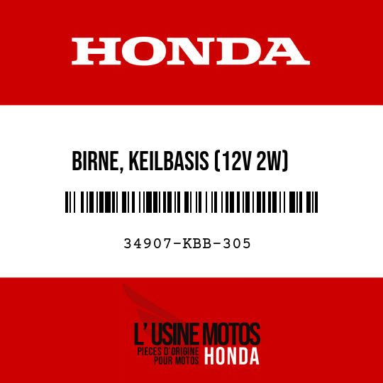 image de 34907-KBB-305 BIRNE, KEILBASIS (12V 2W)