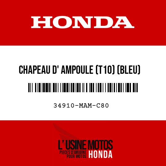 image de 34910-MAM-C80 CHAPEAU D' AMPOULE (T10) (BLEU)