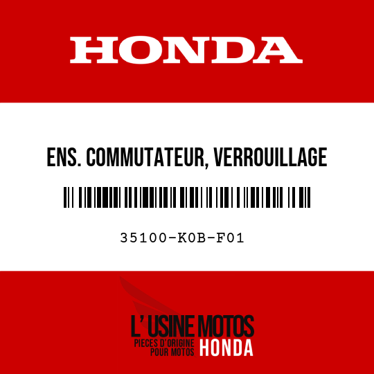 image de 35100-K0B-F01 ENS. COMMUTATEUR, VERROUILLAGE POIGNEE