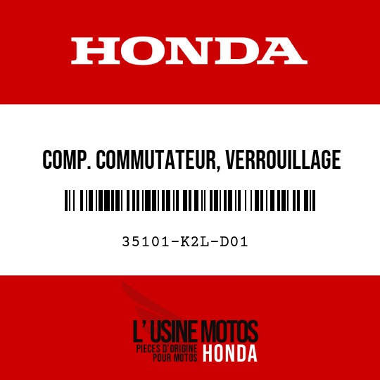 image de 35101-K2L-D01 COMP. COMMUTATEUR, VERROUILLAGE POIGNEE