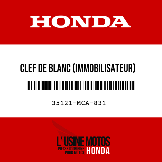 image de 35121-MCA-831 CLEF DE BLANC (IMMOBILISATEUR)