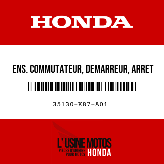 image de 35130-K87-A01 ENS. COMMUTATEUR, DEMARREUR, ARRET MOTEUR ET FEU DETRESSE