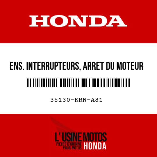 image de 35130-KRN-A81 ENS. INTERRUPTEURS, ARRET DU MOTEUR ET INDICATEUR