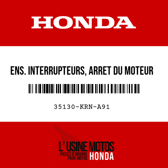 image de 35130-KRN-A91 ENS. INTERRUPTEURS, ARRET DU MOTEUR ET INDICATEUR