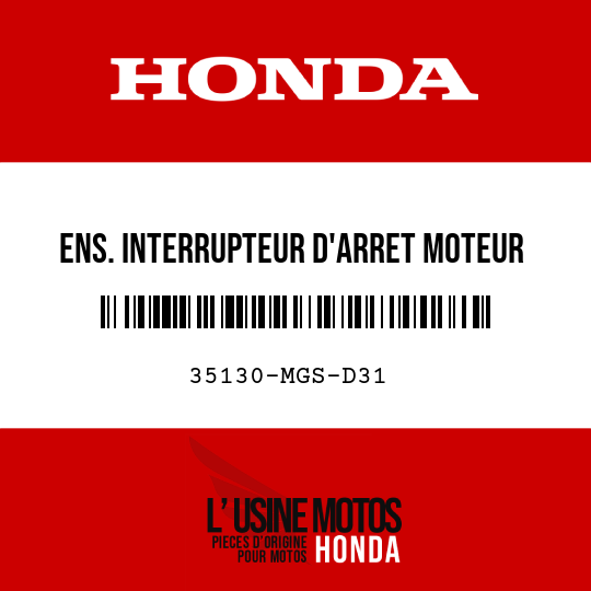 image de 35130-MGS-D31 ENS. INTERRUPTEUR D'ARRET MOTEUR