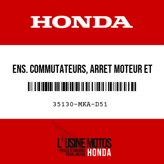 image de 35130-MKA-D51 ENS. COMMUTATEURS, ARRET MOTEUR ET MODE D-N