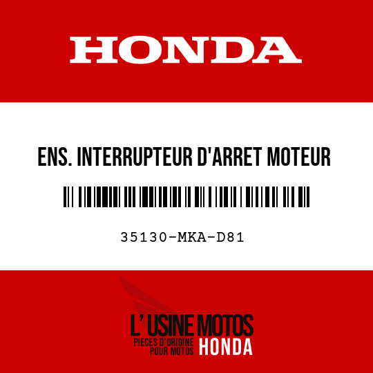 image de 35130-MKA-D81 ENS. INTERRUPTEUR D'ARRET MOTEUR