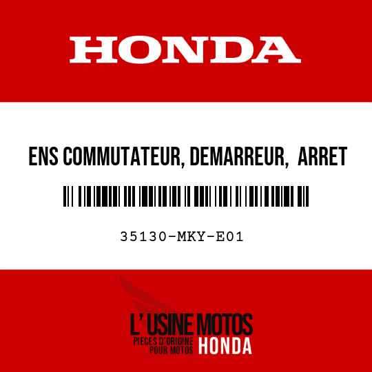 image de 35130-MKY-E01 ENS COMMUTATEUR, DEMARREUR,  ARRET MOTEUR ET FEU DETRESSE