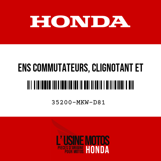 image de 35200-MKW-D81 ENS COMMUTATEURS, CLIGNOTANT ET LEVIER DE VITESSES
