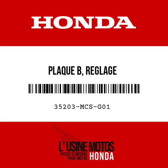 image de 35203-MCS-G01 PLAQUE B, REGLAGE