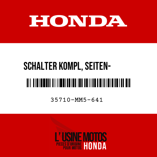 image de 35710-MM5-641 SCHALTER KOMPL, SEITEN-      STAENDER