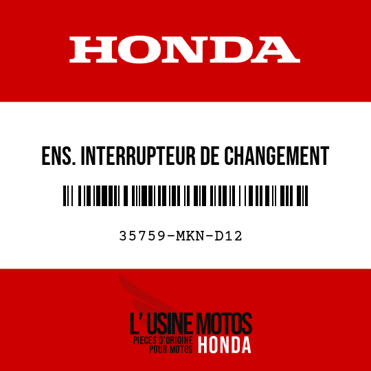 image de 35759-MKN-D12 ENS. INTERRUPTEUR DE CHANGEMENT