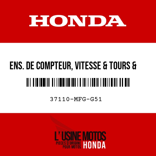image de 37110-MFG-G51 ENS. DE COMPTEUR, VITESSE & TOURS & CARBURANT (KPH)