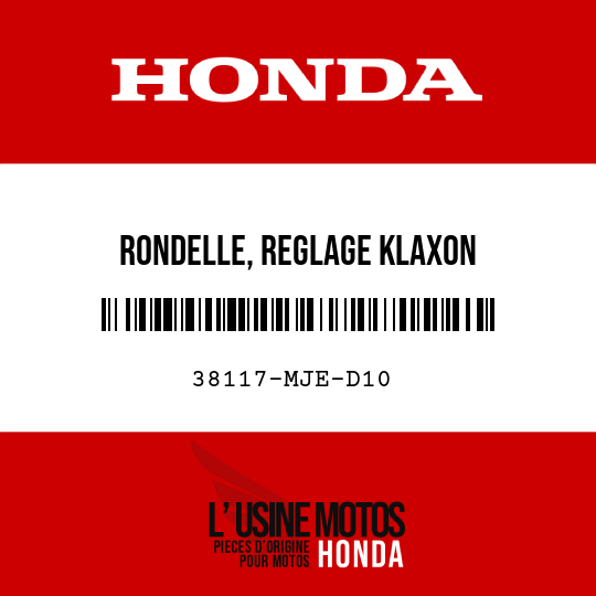image de 38117-MJE-D10 RONDELLE, REGLAGE KLAXON