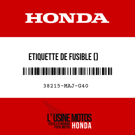 image de 38215-MAJ-G40 ETIQUETTE DE FUSIBLE ()