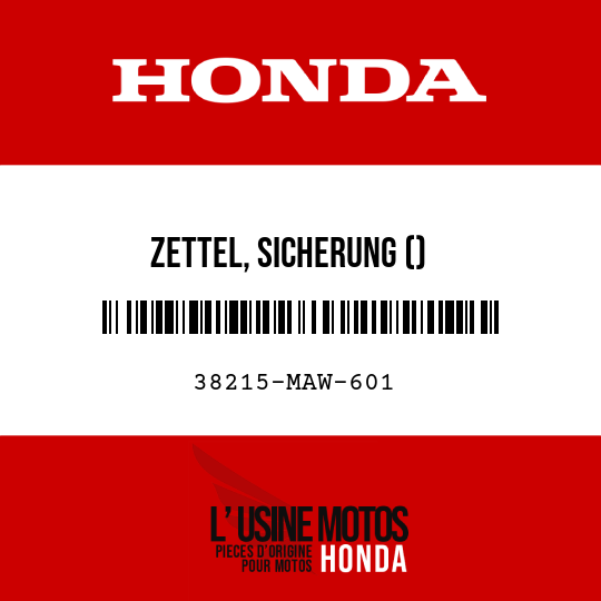 image de 38215-MAW-601 ZETTEL, SICHERUNG ()