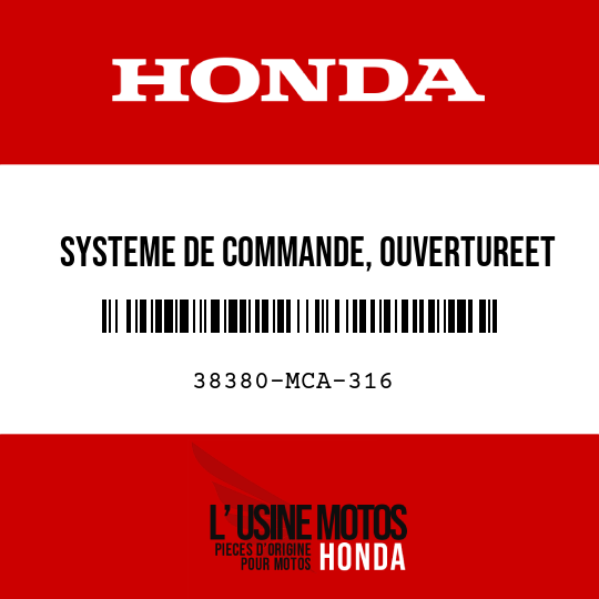 image de 38380-MCA-316 SYSTEME DE COMMANDE, OUVERTUREET FERMETURE DE COFFRE