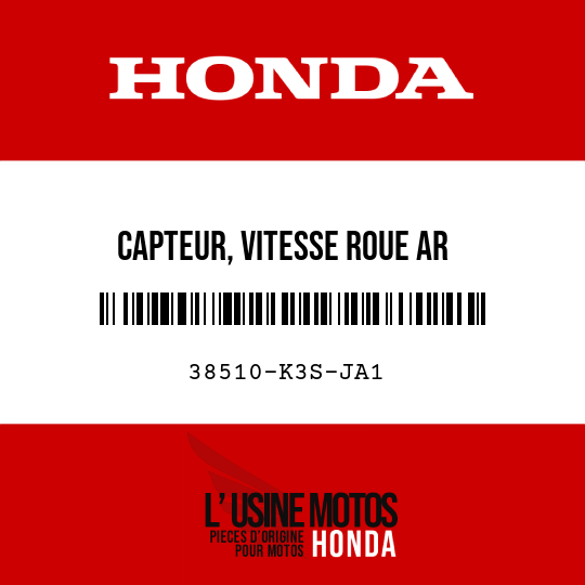 image de 38510-K3S-JA1 CAPTEUR, VITESSE ROUE AR