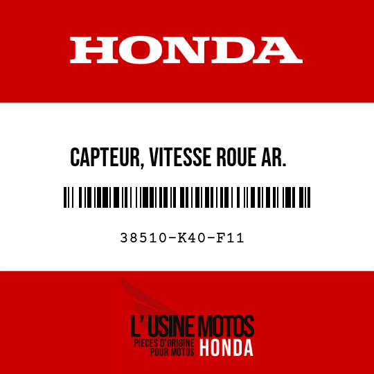 image de 38510-K40-F11 CAPTEUR, VITESSE ROUE AR.