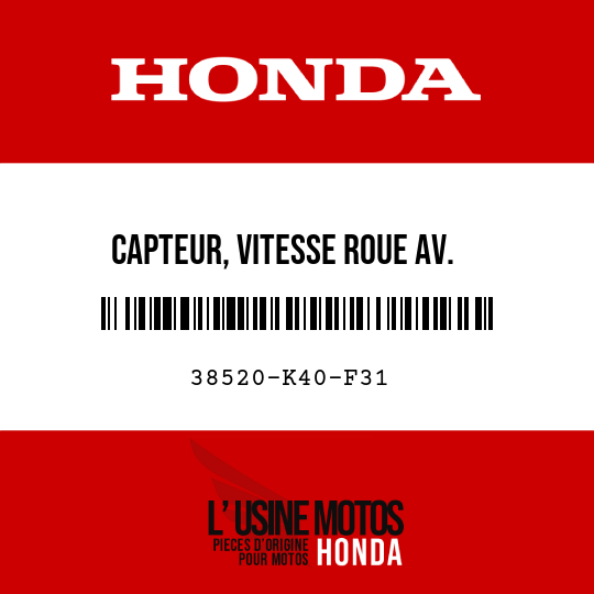 image de 38520-K40-F31 CAPTEUR, VITESSE ROUE AV.