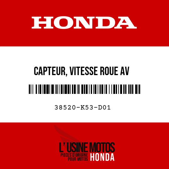 image de 38520-K53-D01 CAPTEUR, VITESSE ROUE AV