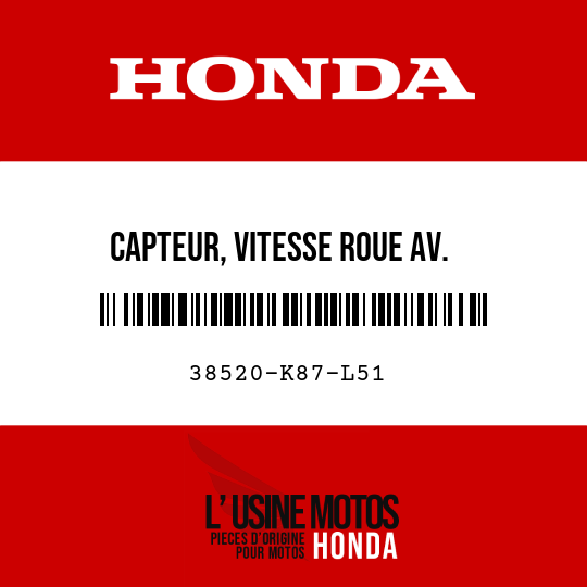 image de 38520-K87-L51 CAPTEUR, VITESSE ROUE AV.