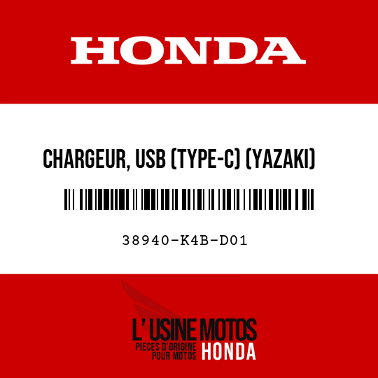 image de 38940-K4B-D01 CHARGEUR, USB (TYPE-C) (YAZAKI)