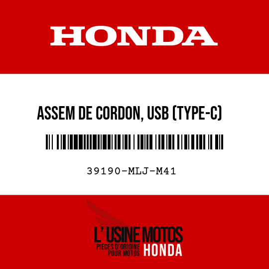 image de 39190-MLJ-M41 ASSEM DE CORDON, USB (TYPE-C)