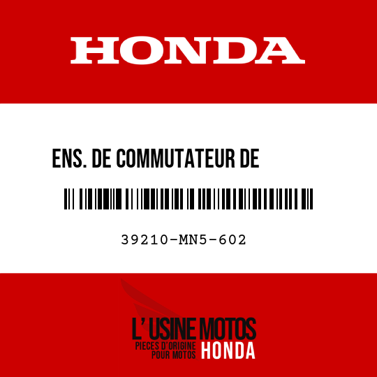 image de 39210-MN5-602 ENS. DE COMMUTATEUR DE        RADIO/CASSETTE