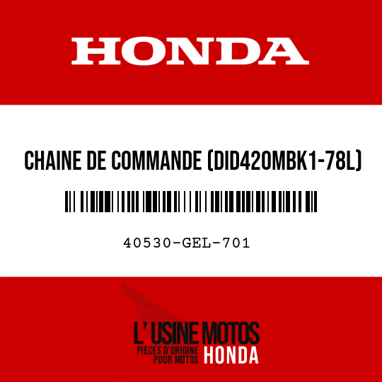 image de 40530-GEL-701 CHAINE DE COMMANDE (DID420MBK1-78L) (DAIDO)