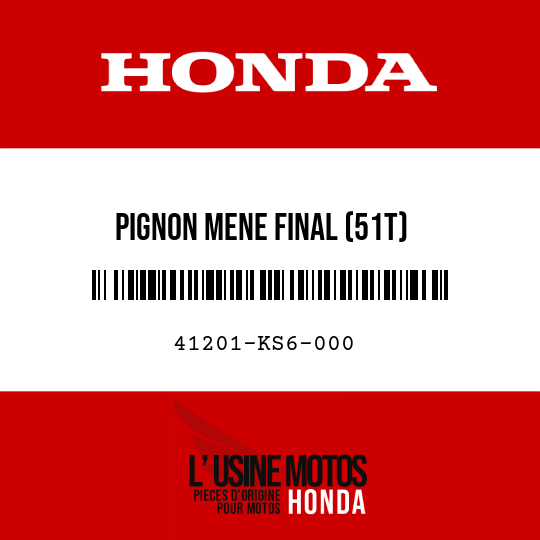 image de 41201-KS6-000 PIGNON MENE FINAL (51T)