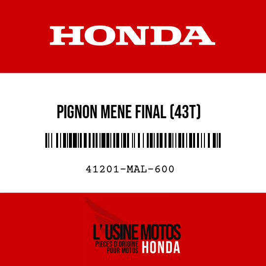 image de 41201-MAL-600 PIGNON MENE FINAL (43T)