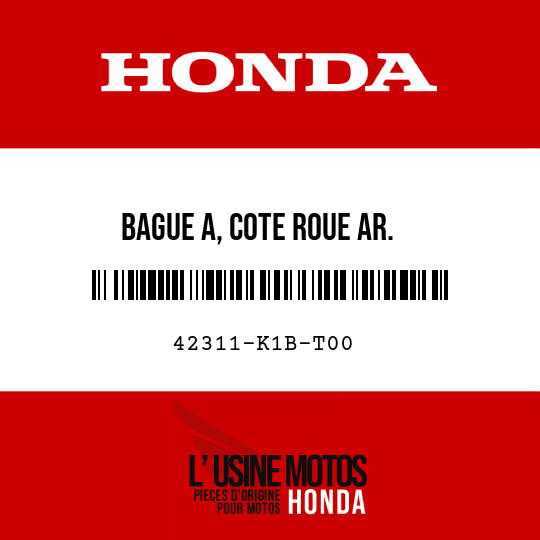 image de 42311-K1B-T00 BAGUE A, COTE ROUE AR.