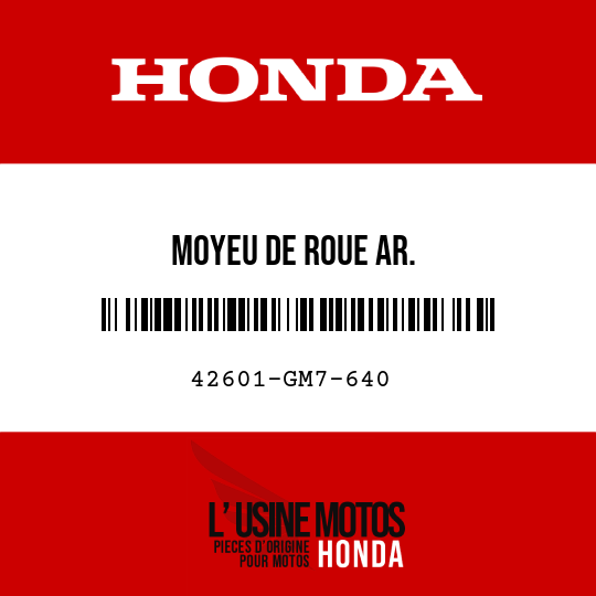 image de 42601-GM7-640 MOYEU DE ROUE AR.