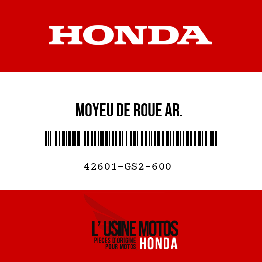 image de 42601-GS2-600 MOYEU DE ROUE AR.