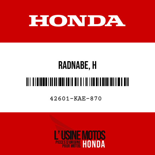 image de 42601-KAE-870 RADNABE, H
