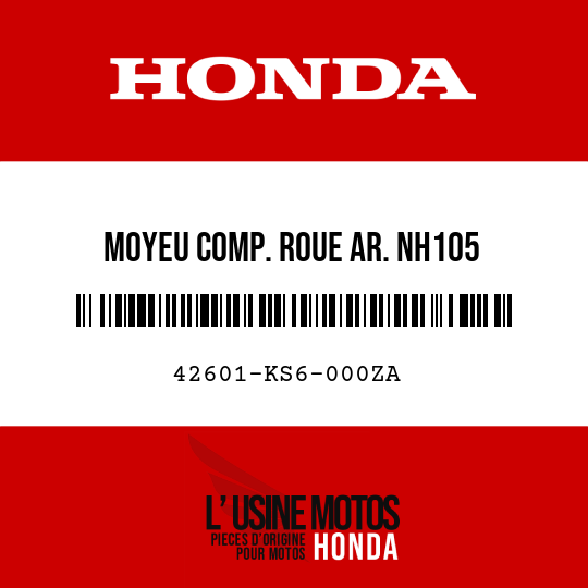 image de 42601-KS6-000ZA MOYEU COMP. ROUE AR. NH105 