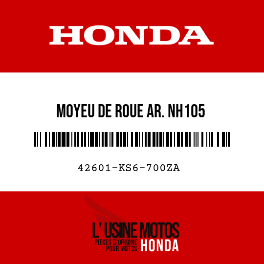 image de 42601-KS6-700ZA MOYEU DE ROUE AR. NH105 