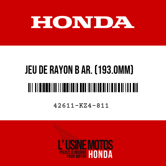 image de 42611-KZ4-811 JEU DE RAYON B AR. (193.0MM)