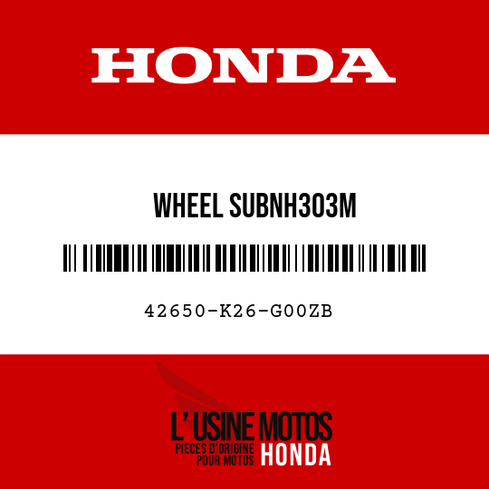 image de 42650-K26-G00ZB WHEEL SUBNH303M