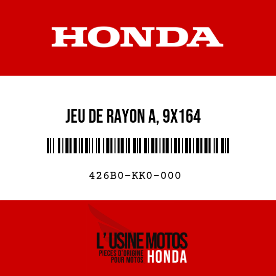 image de 426B0-KK0-000 JEU DE RAYON A, 9X164