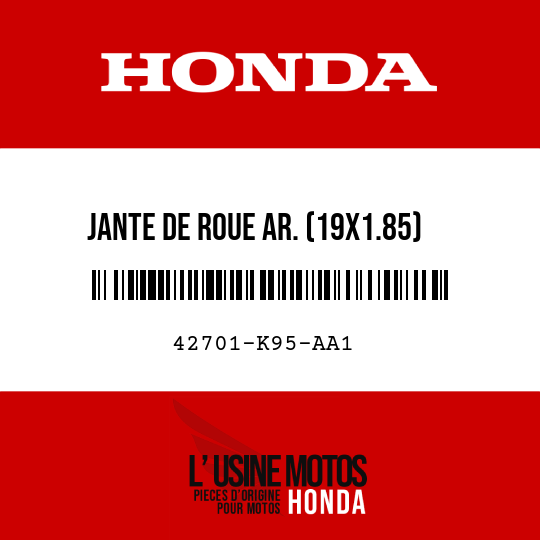 image de 42701-K95-AA1 JANTE DE ROUE AR. (19X1.85)